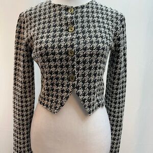 Zara Black and White Blazer Jacket S